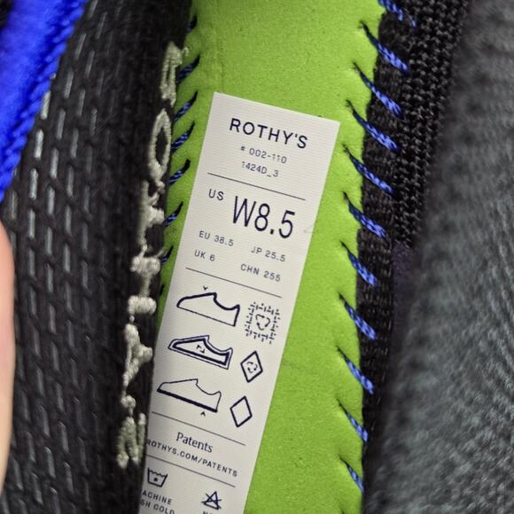 NEW Rothys The Point II Womens 8.5 Flats Slip On Ballet Shoes Black Blue - Picture 10 of 11